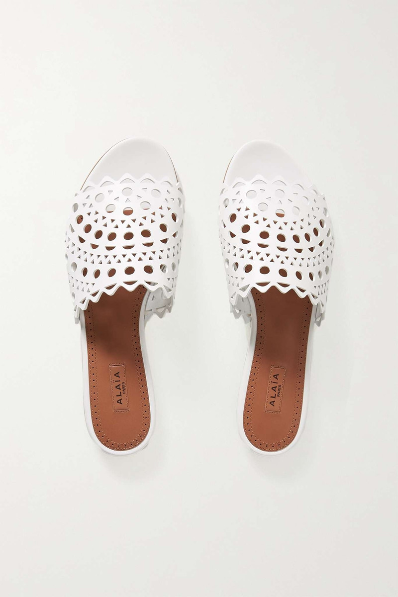 Laser-cut leather slides 6