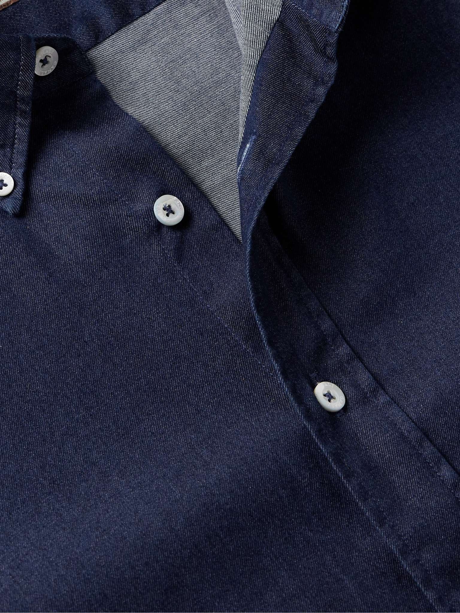 Button-Down Collar Cotton-Blend Chambray Shirt - 5