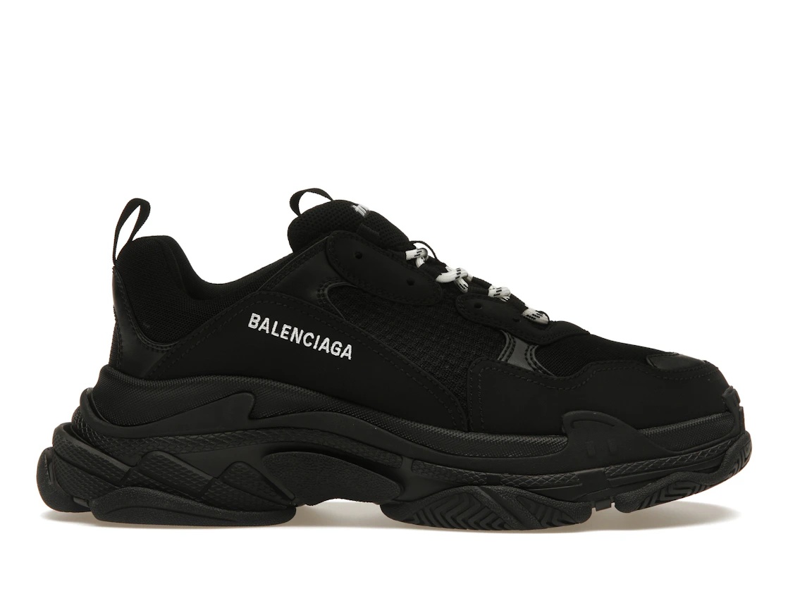 Balenciaga Triple S Black White Laces - 1