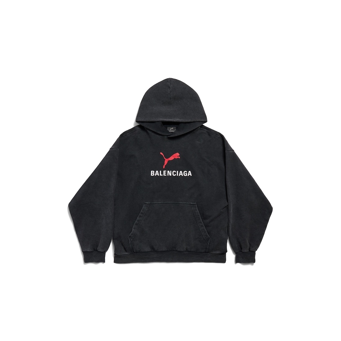 Balenciaga I Puma Hoodie Medium Fit in Black Faded - 1
