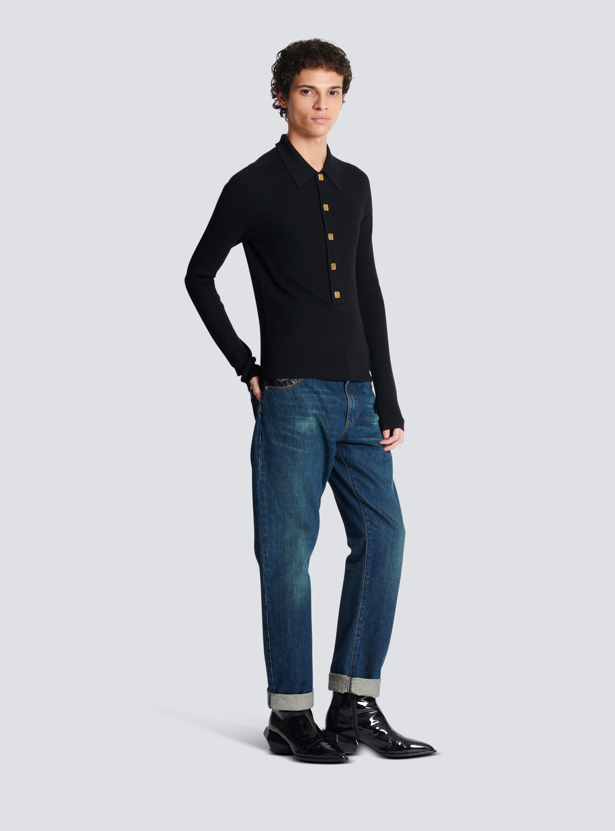 Wool PB buttoned polo shirt - 3