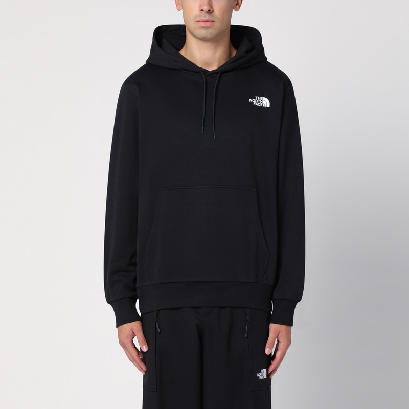 Black cotton blend hoodie - 1