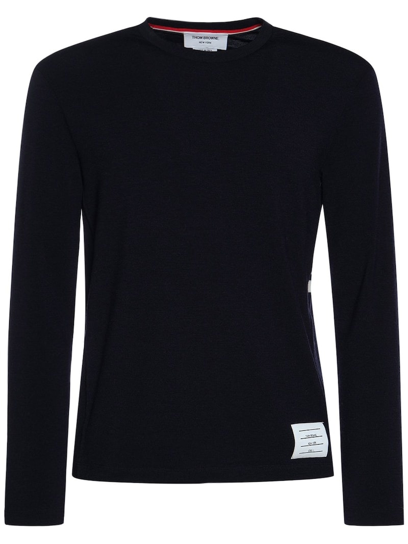 4 bar wool crewneck sweater - 1