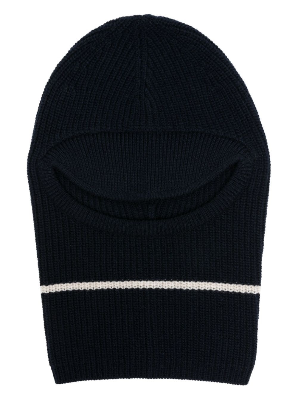 two-tone striped ribbed-knit balaclava - 1