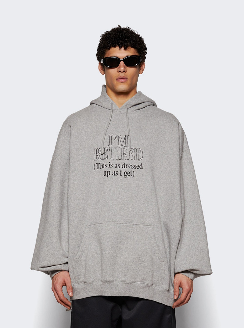I'm Retired Oversized Hoodie Grey Melange 3