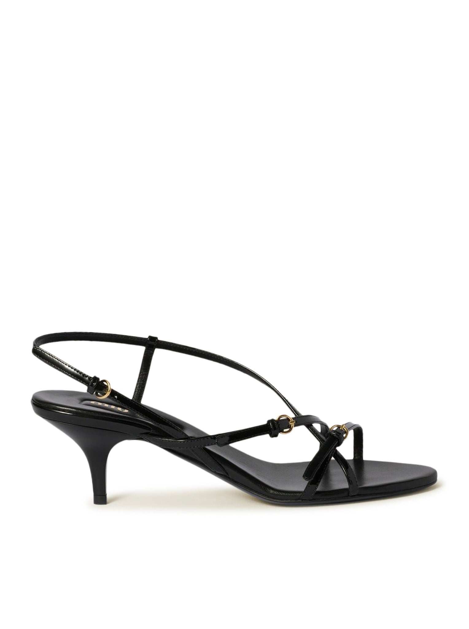 PATENT LEATHER SANDALS WITH BUCKLES - 1