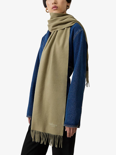 Mulberry Logo-embroidered merino wool scarf outlook