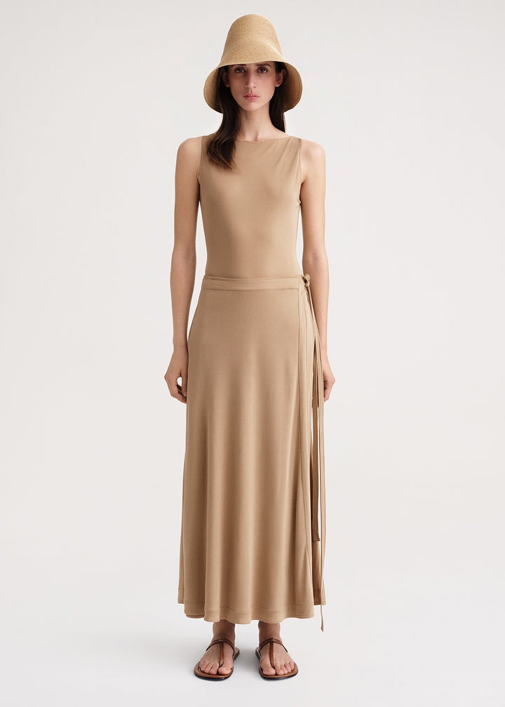 Tie-waist wrap skirt nutmeg - 2