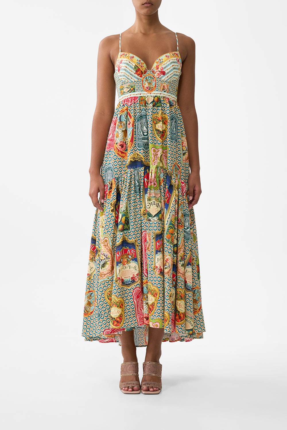 STRAPPY DRESS WITH FULL SKIRT - 2