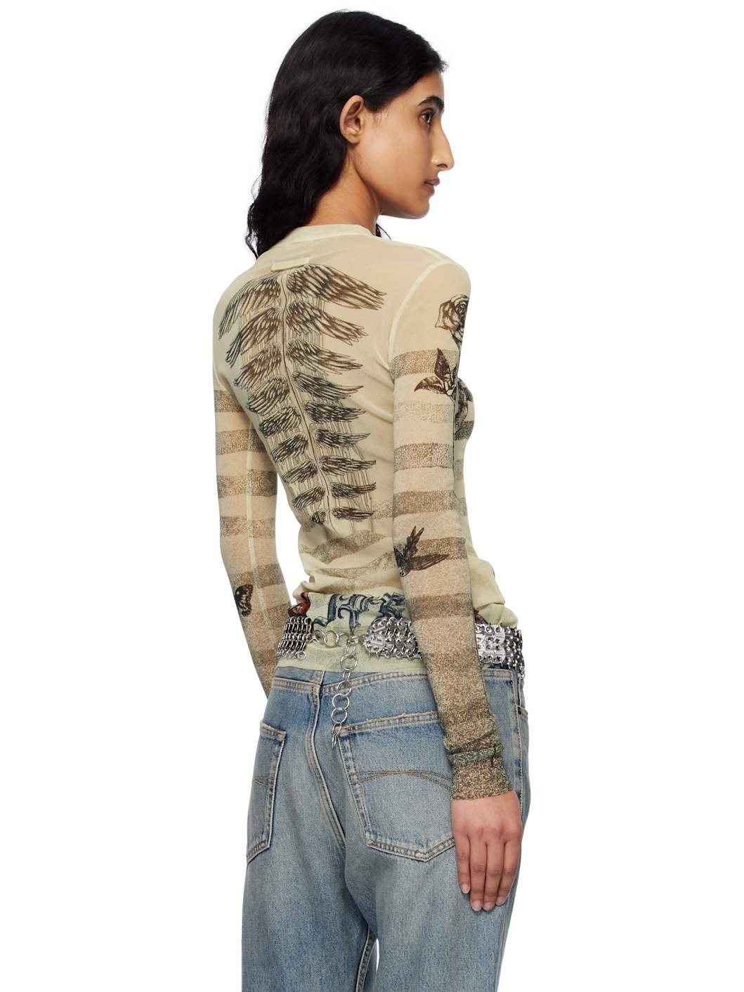 Beige 'The Tattoo Marinière' T-shirt - 3