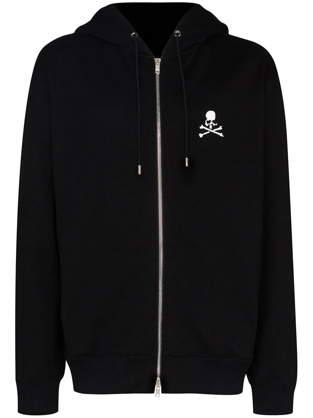 skull-print zip-up hoodie - 1