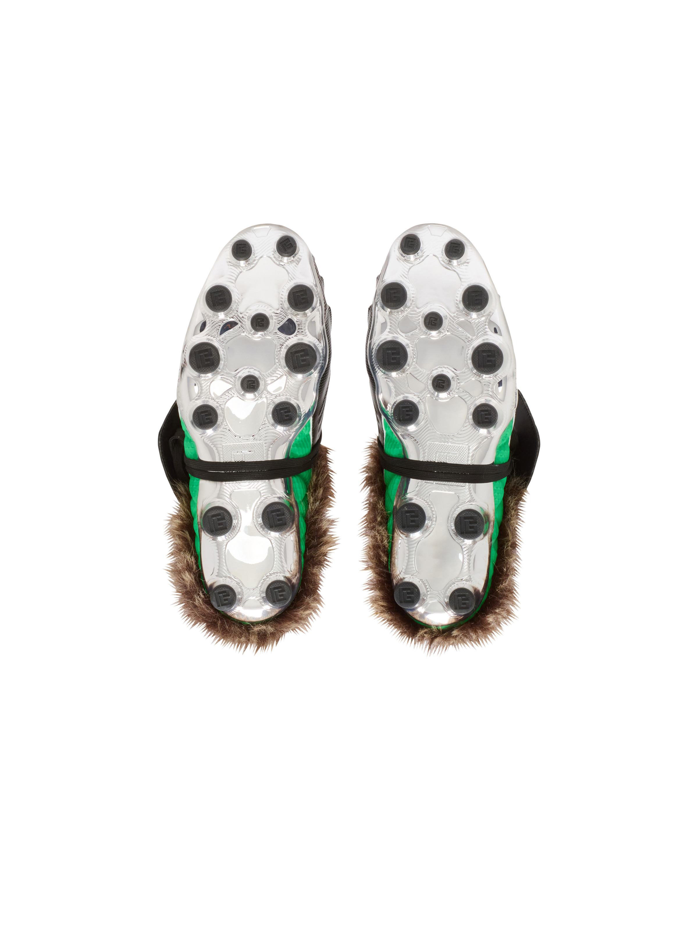 Half Time faux fur-lined mules with technical fabrics - 4