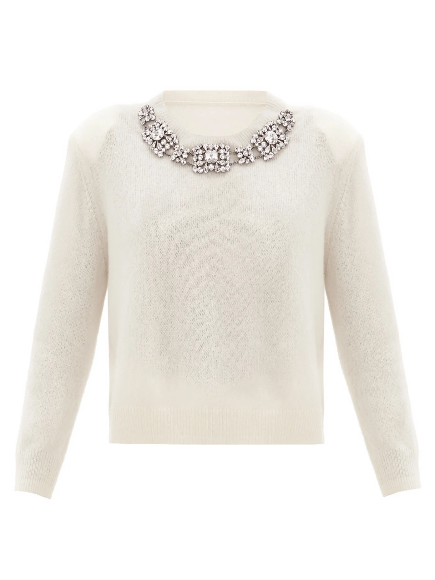 Crystal-embellished cashmere-blend sweater - 1