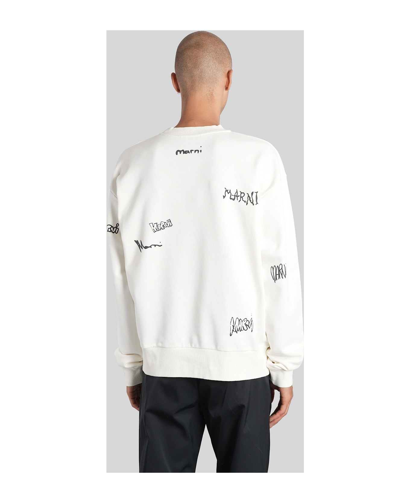 Sweatshirt In White Cotton - 3