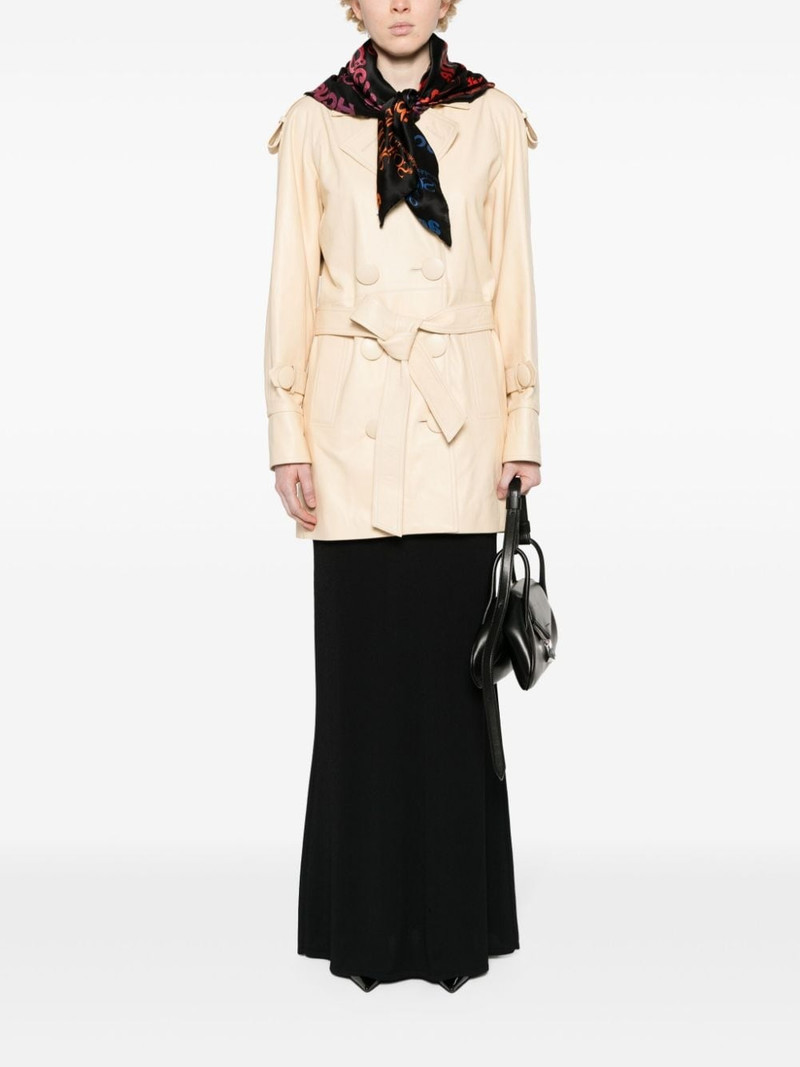 THE ATTICO double-breasted leather coat outlook