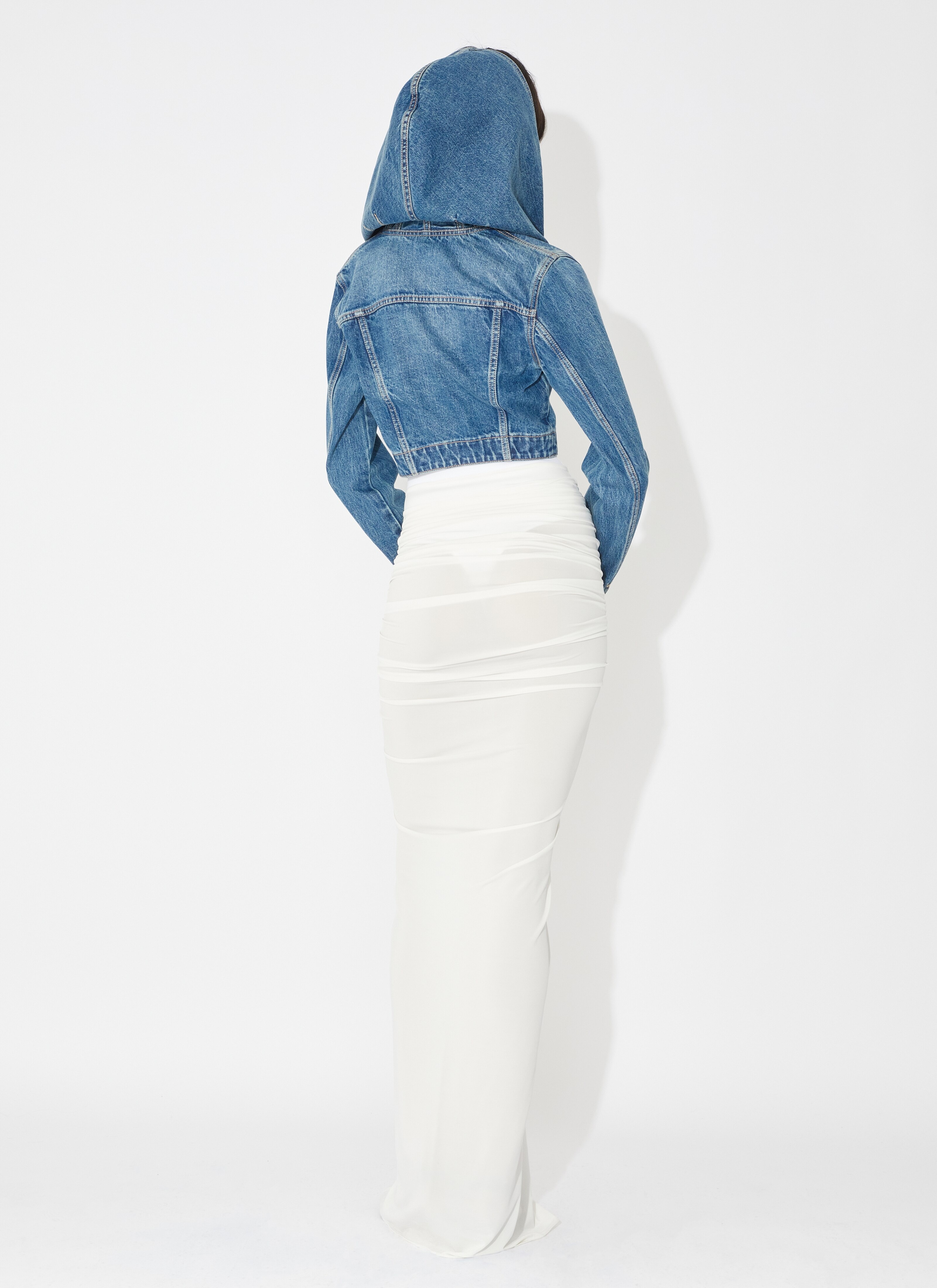 DRAPED JERSEY SKIRT - 3