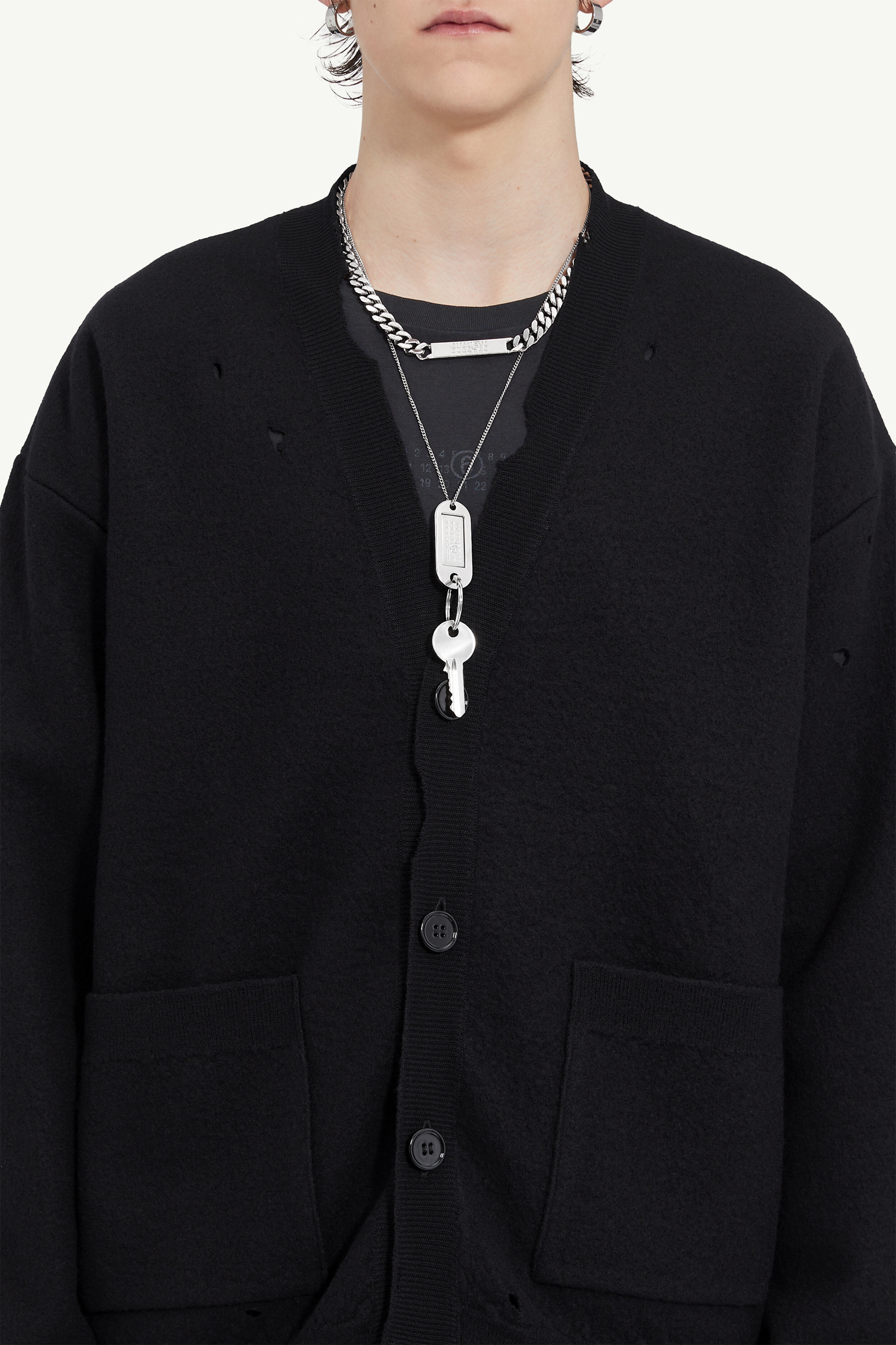 Distressed V-neck cardigan - 5