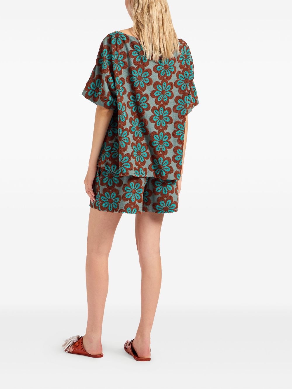 flower-print pull-up shorts - 3