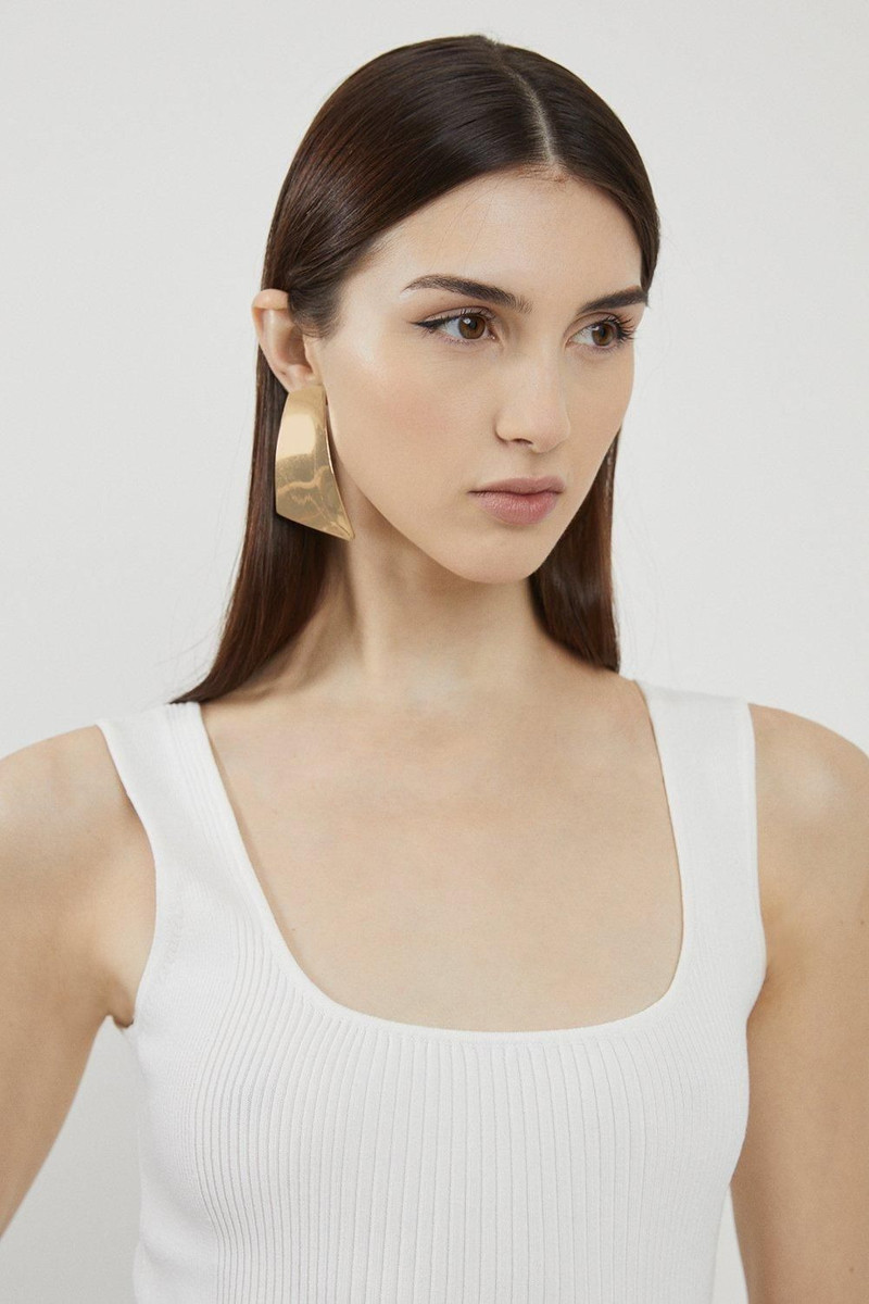 KAREN MILLEN Viscose Blend Rib Knit Square Neck Vest outlook