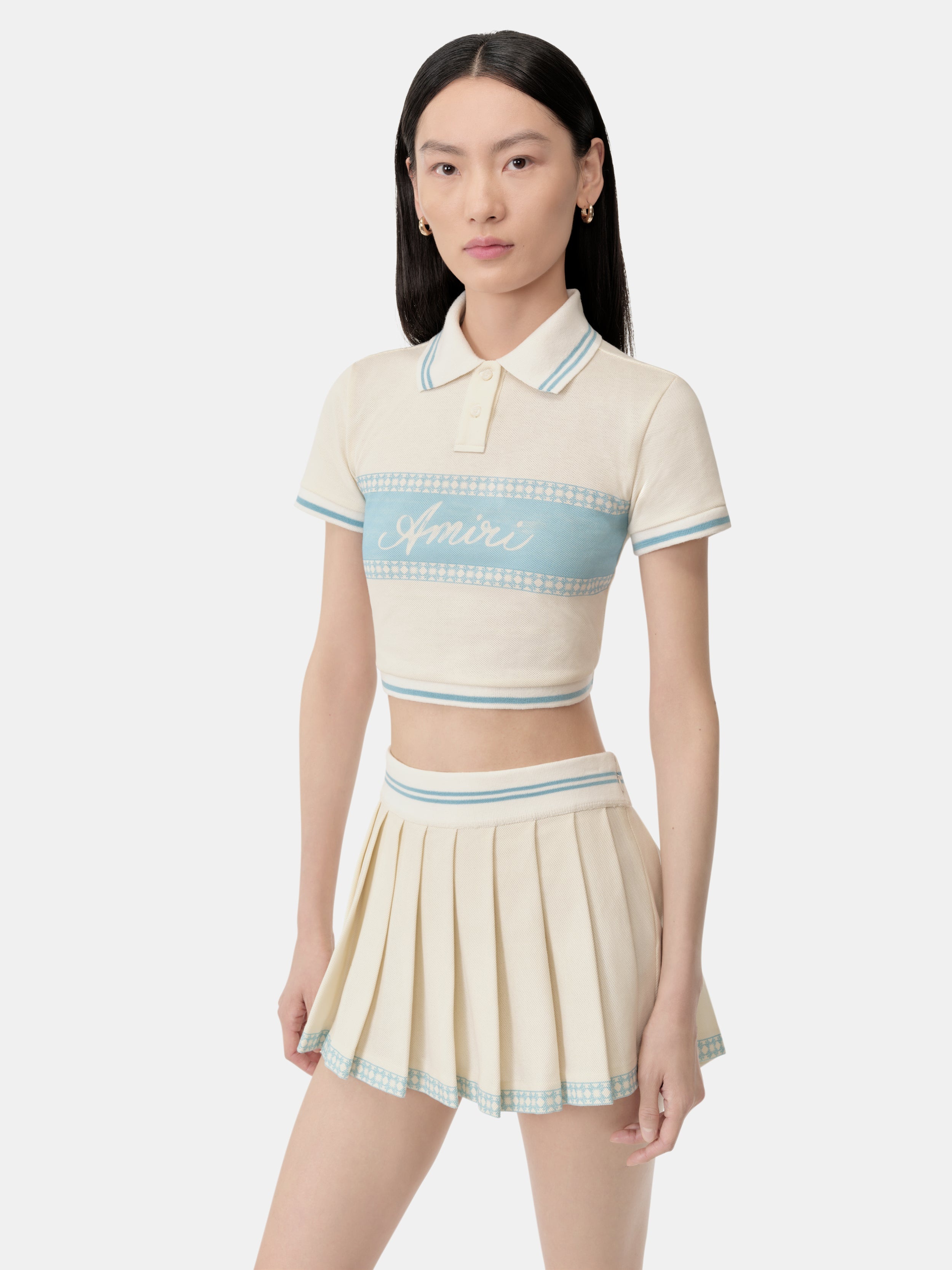 WOMEN'S AMIRI BOX SCRIPT CROPPED POLO - 5
