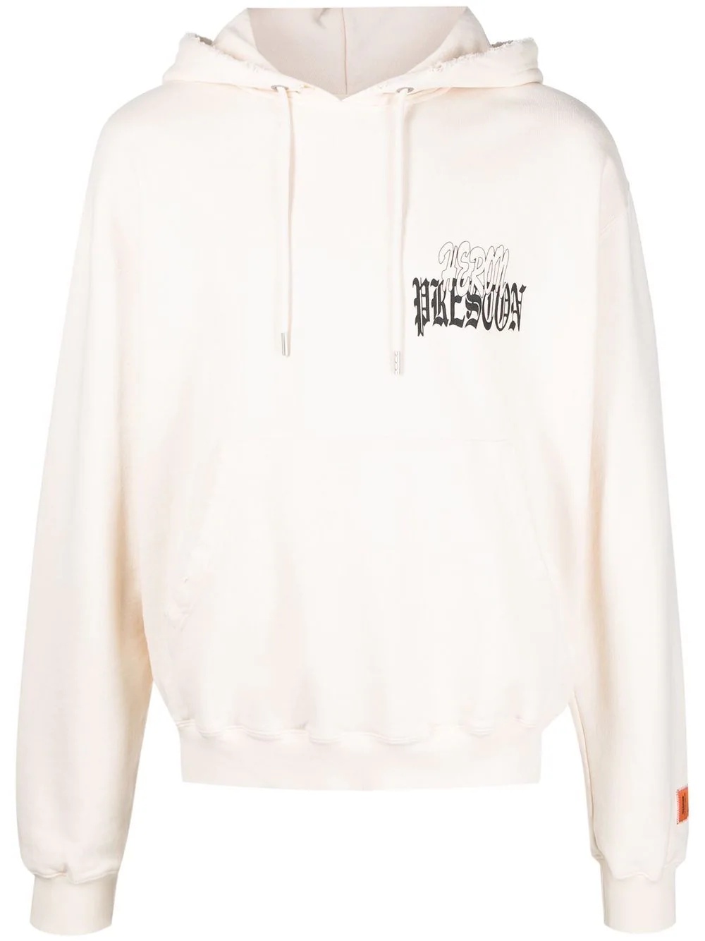 logo-print cotton hoodie - 1