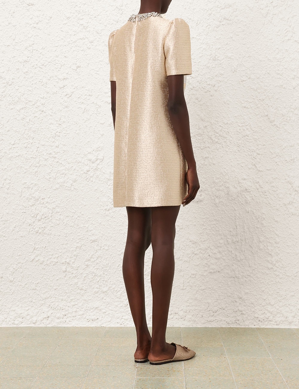 Zimmermann CRUSH SHIFT DRESS - 2392DR251GLD | REVERSIBLE