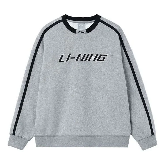 Li-Ning Striped Graphic Sweatshirt 'Grey Black' AWDT581-8 - 1