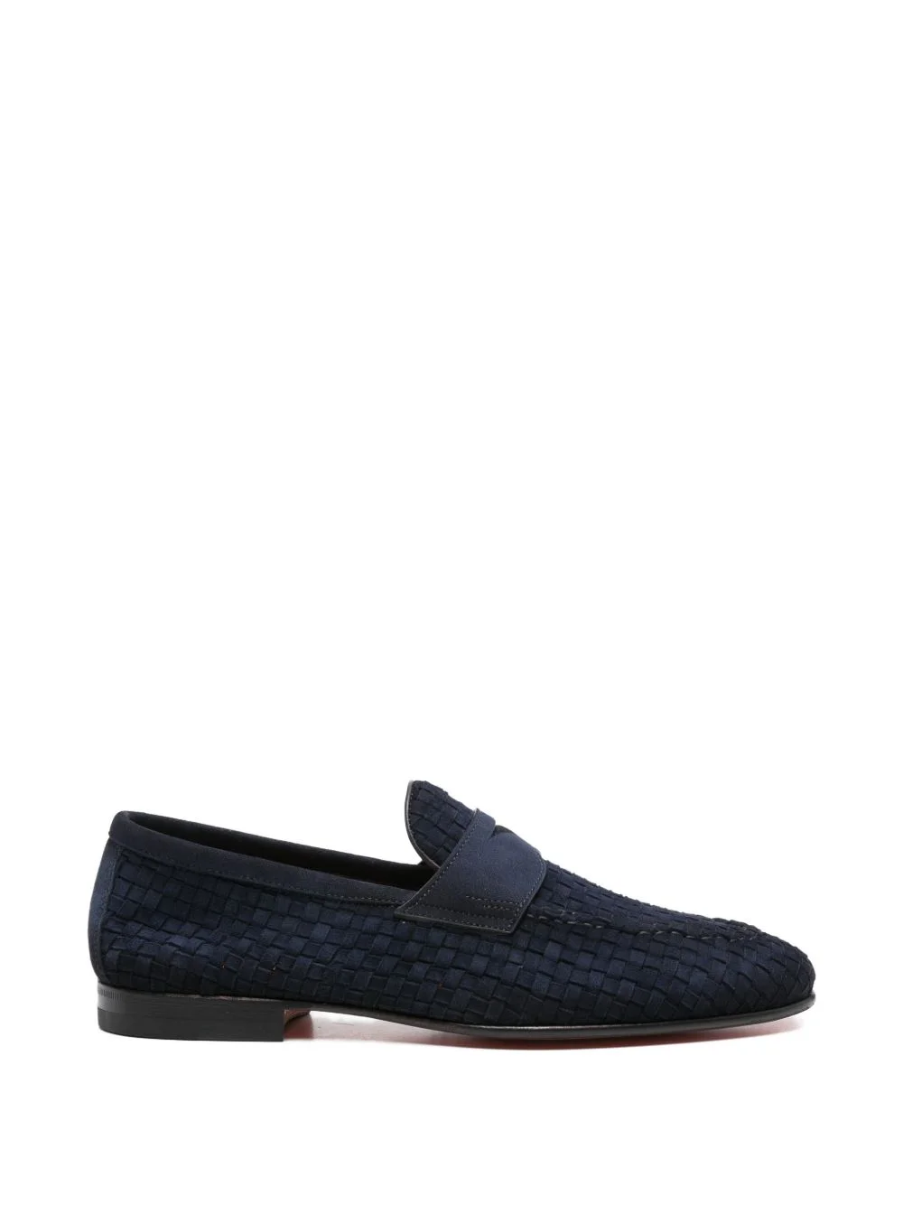 woven-strap leather loafers - 1