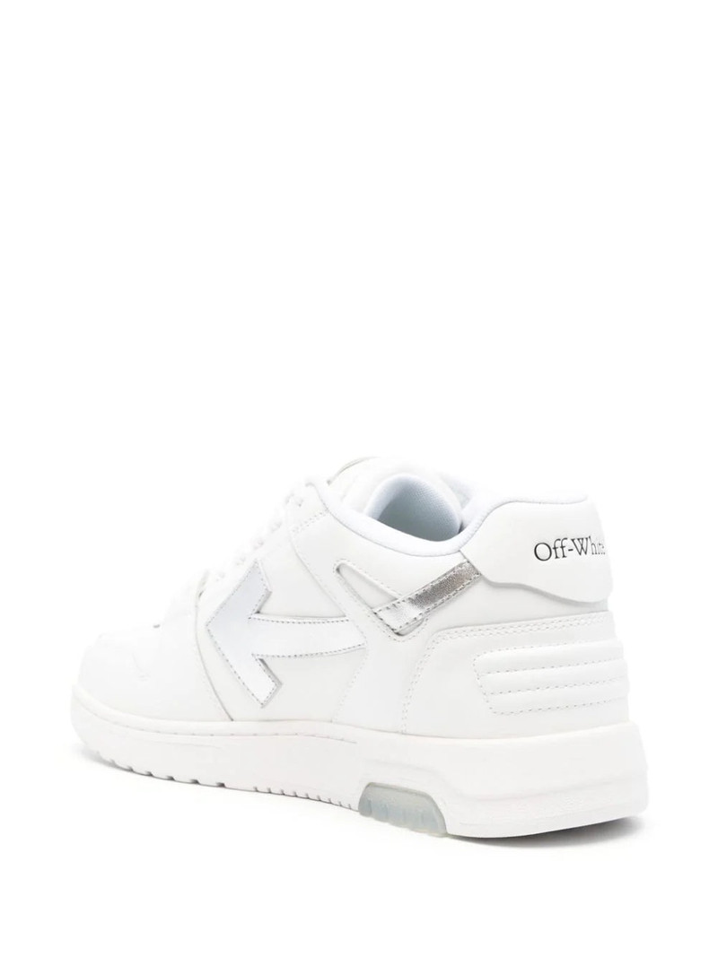 Off-White OFF-WHITE MEN Out Of Office Low Top Leather Sneakers White Silver outlook