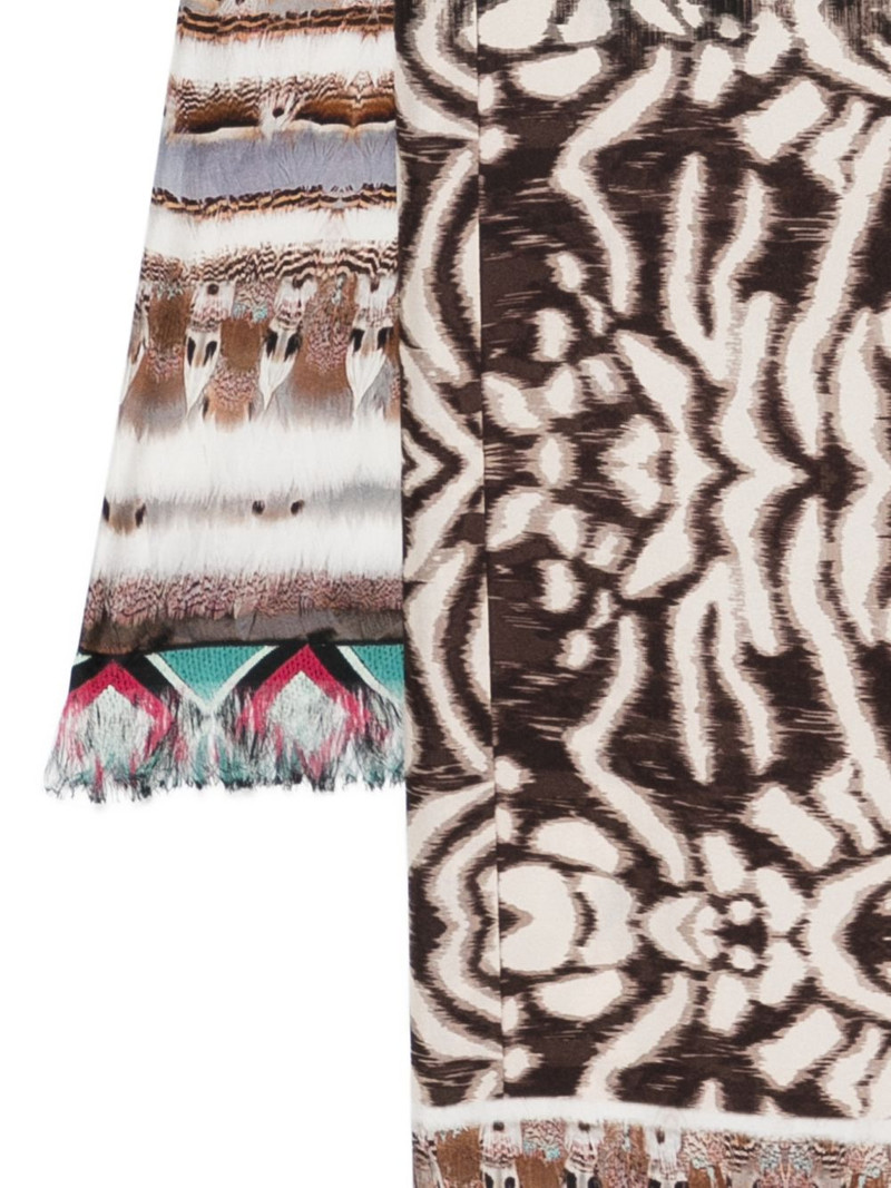 printed frayed-hem scarf 3