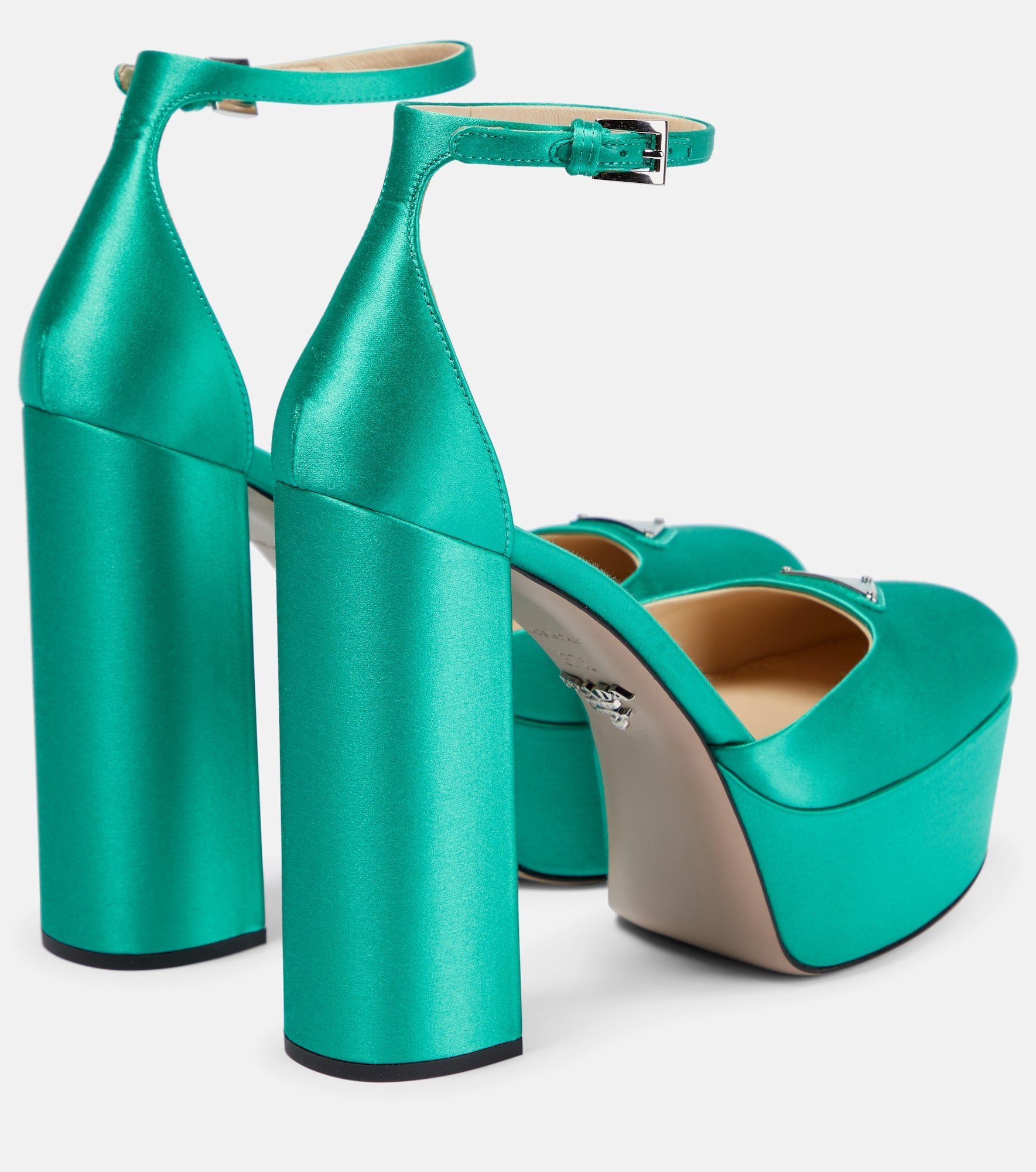 Satin platform pumps - 3