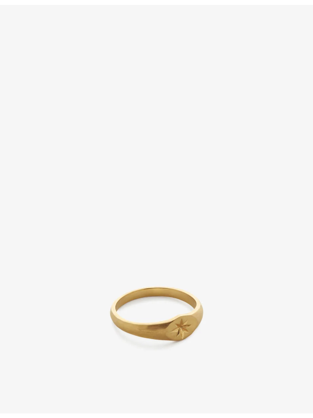 Guiding Star 18ct yellow gold-plated vermeil recycled sterling silver signet ring - 1