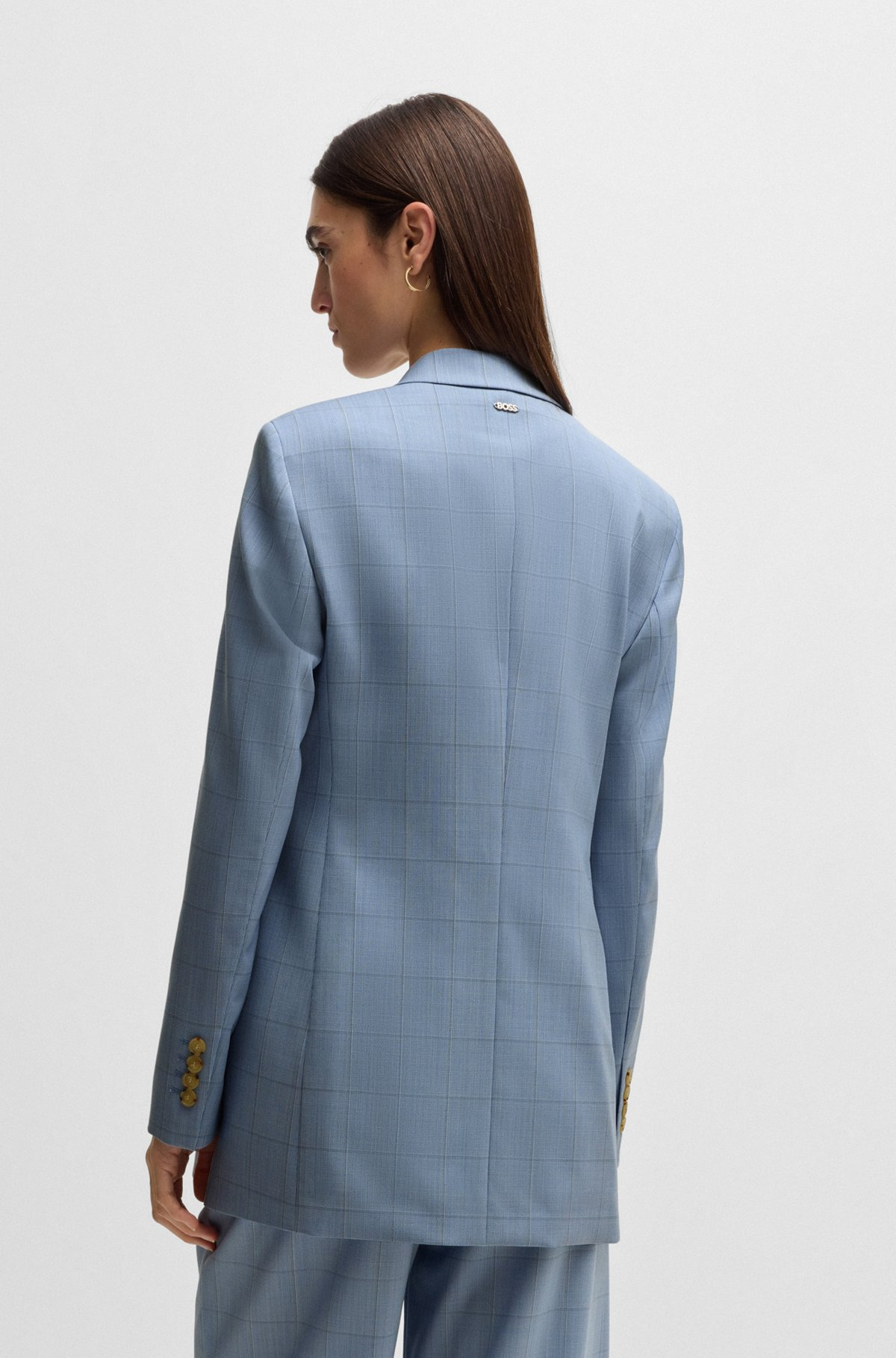 REGULAR-FIT SUIT JACKET IN CHECKED WOOL - 4