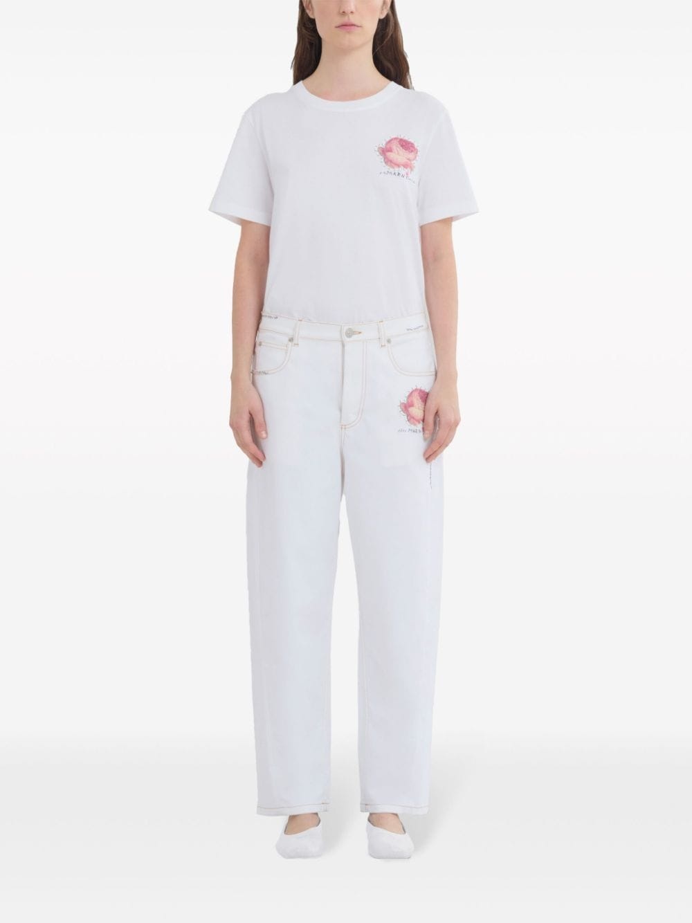 appliquÃ©d tapered jeans - 3