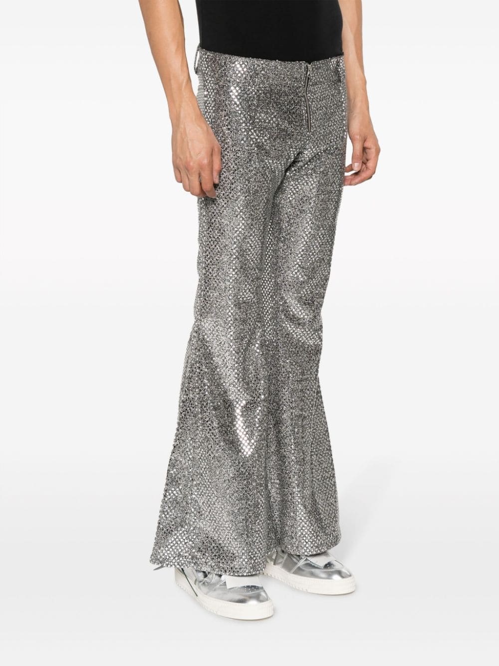 sequinned flared trousers - 3
