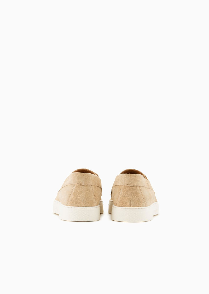 EMPORIO ARMANI Crust leather boat shoes outlook