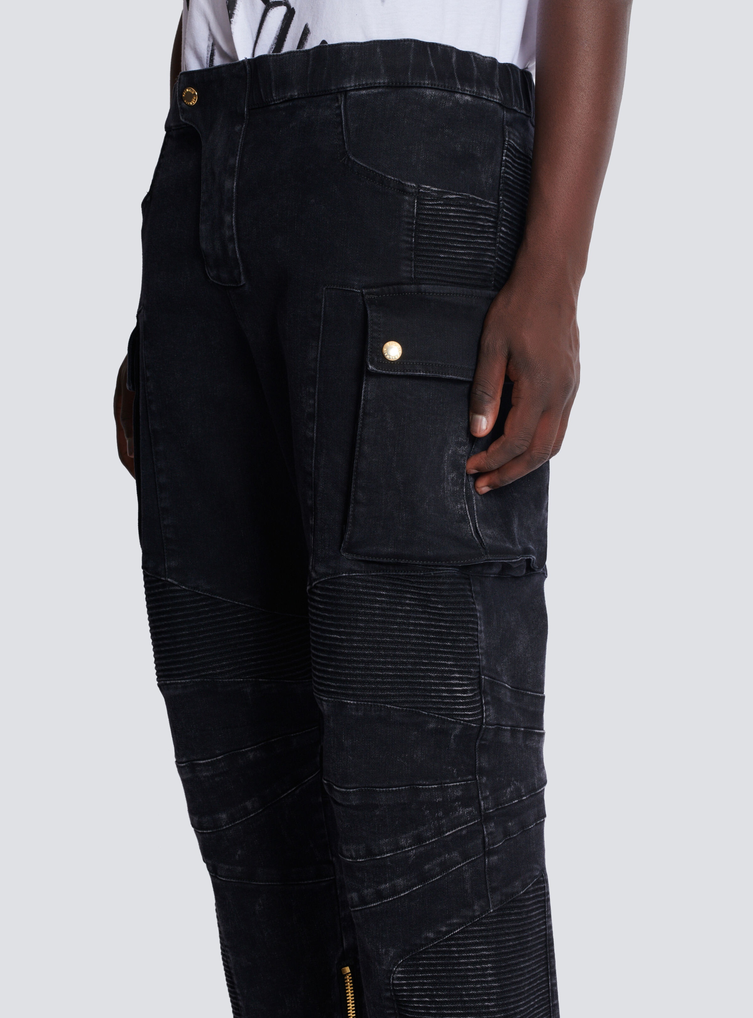 Denim cargo jeans - 6