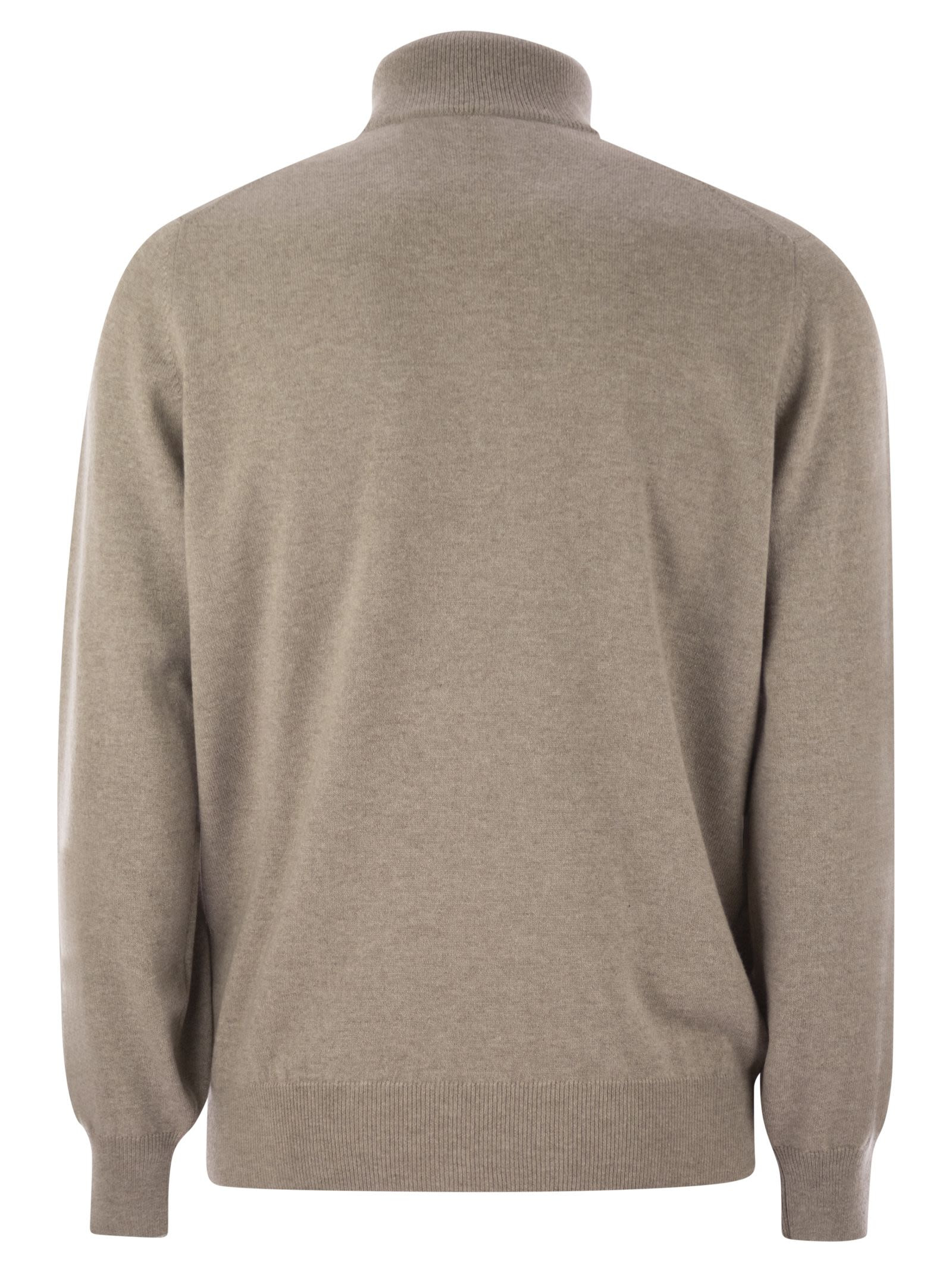 Brunello Cucinelli Men Cashmere Turtleneck Sweater With Zipper - 2