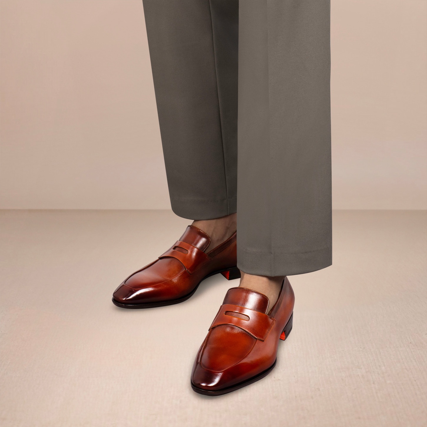 Men’s brown leather penny loafer - 2