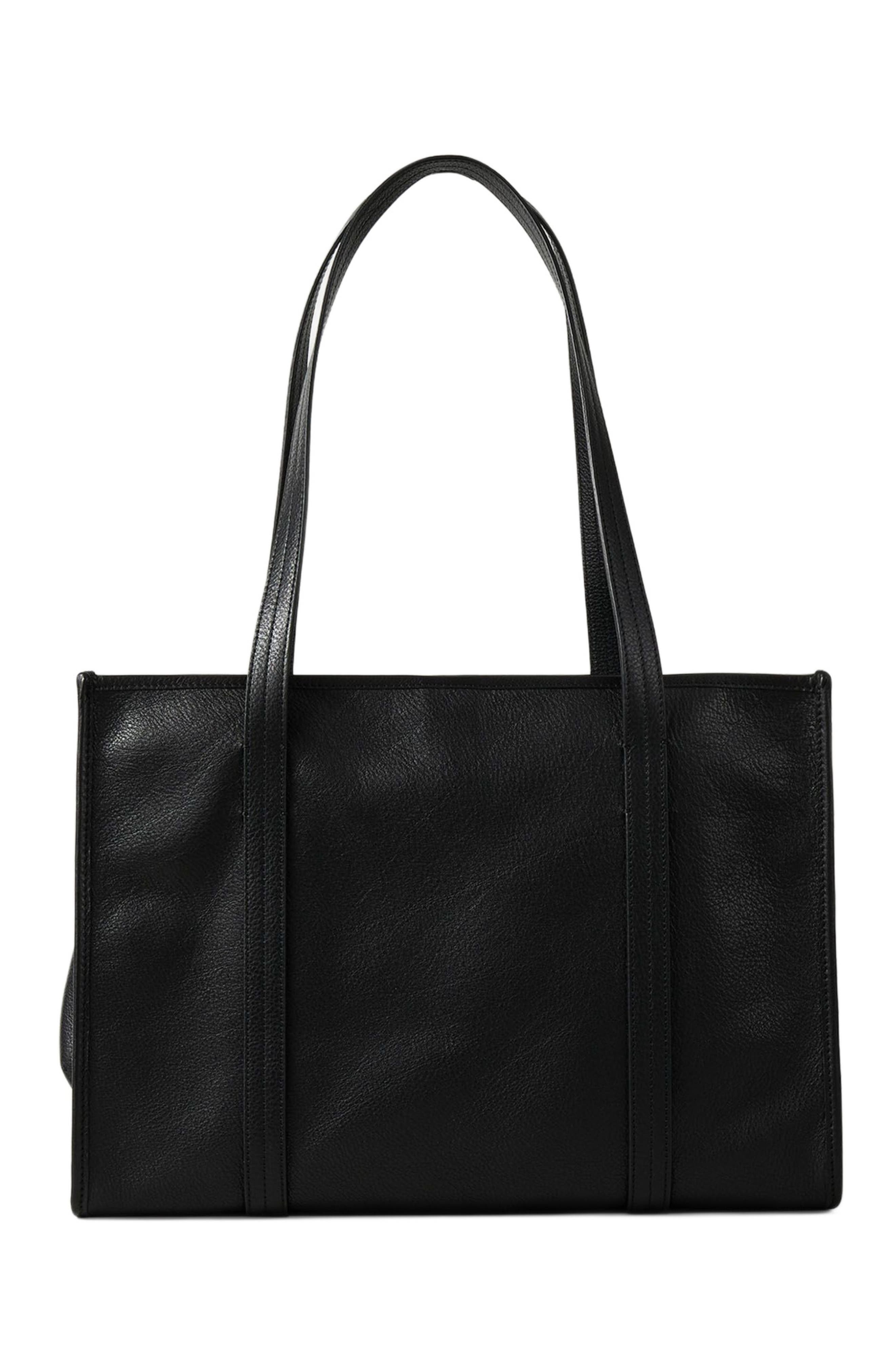 SANDRO Soft leather shopping bag in Black at Nordstrom - 4