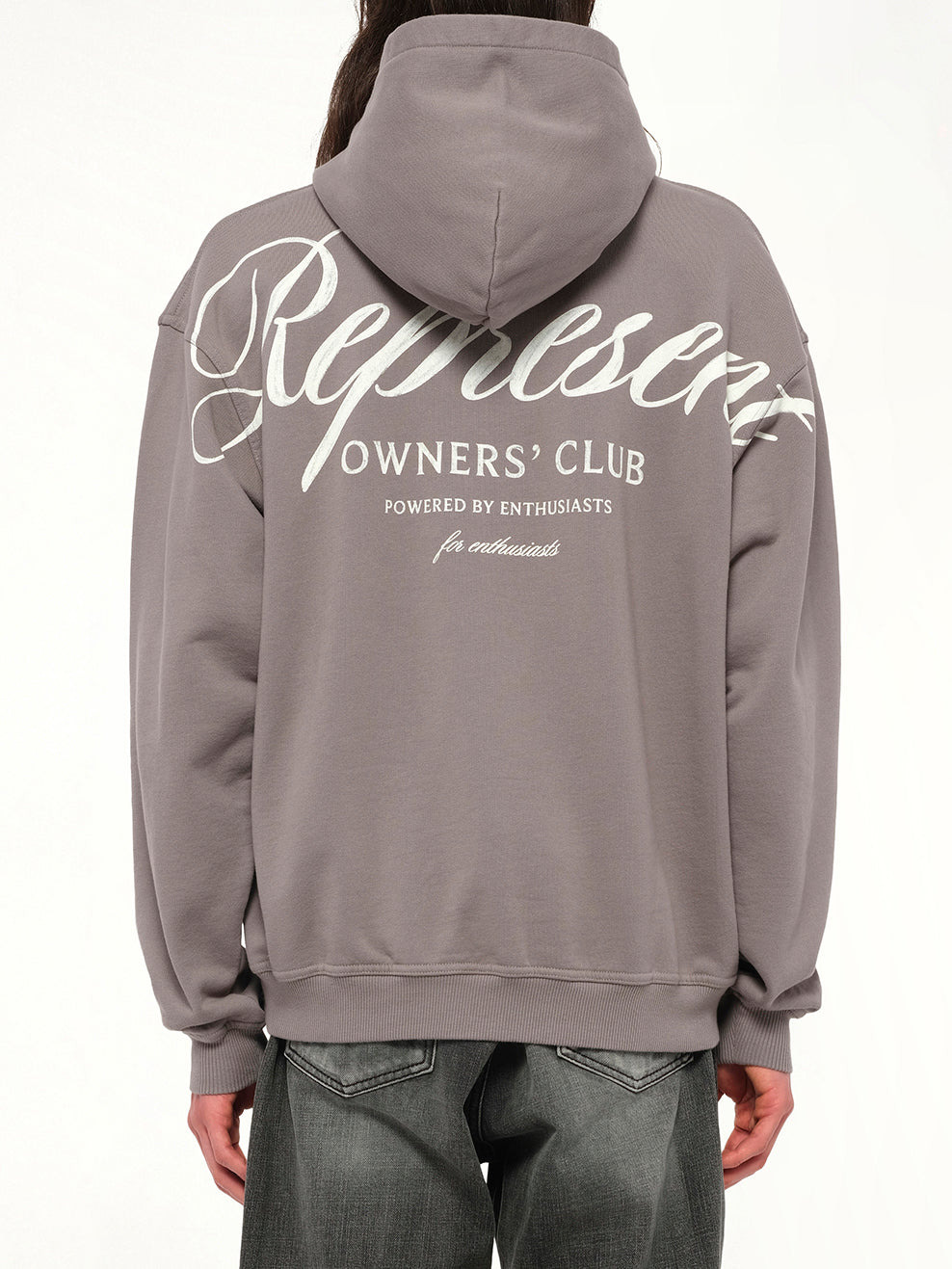 Represent Owners Club Script Hoodie in Slate - 5