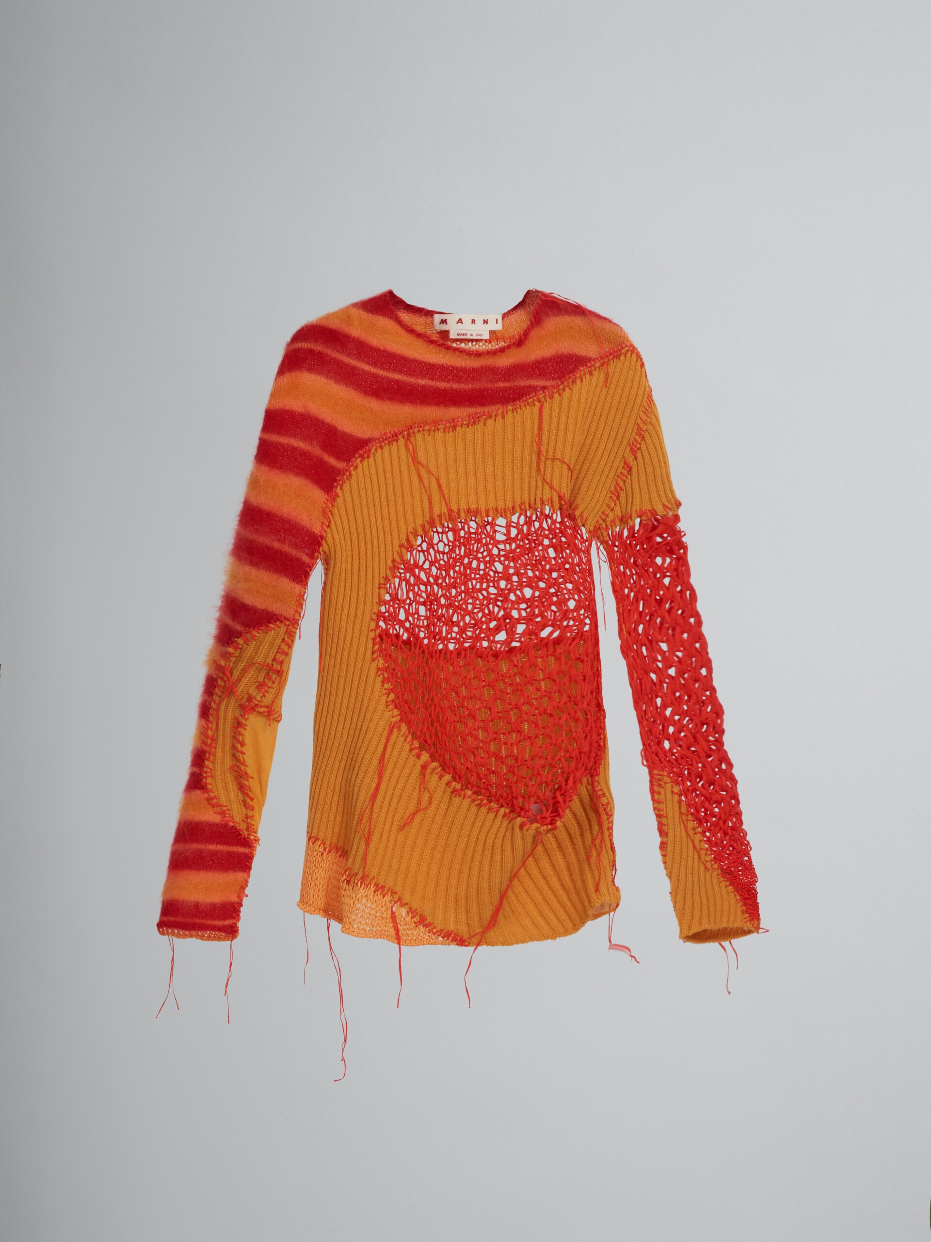RED AND ORANGE PATCHWORK JUMPER - 1