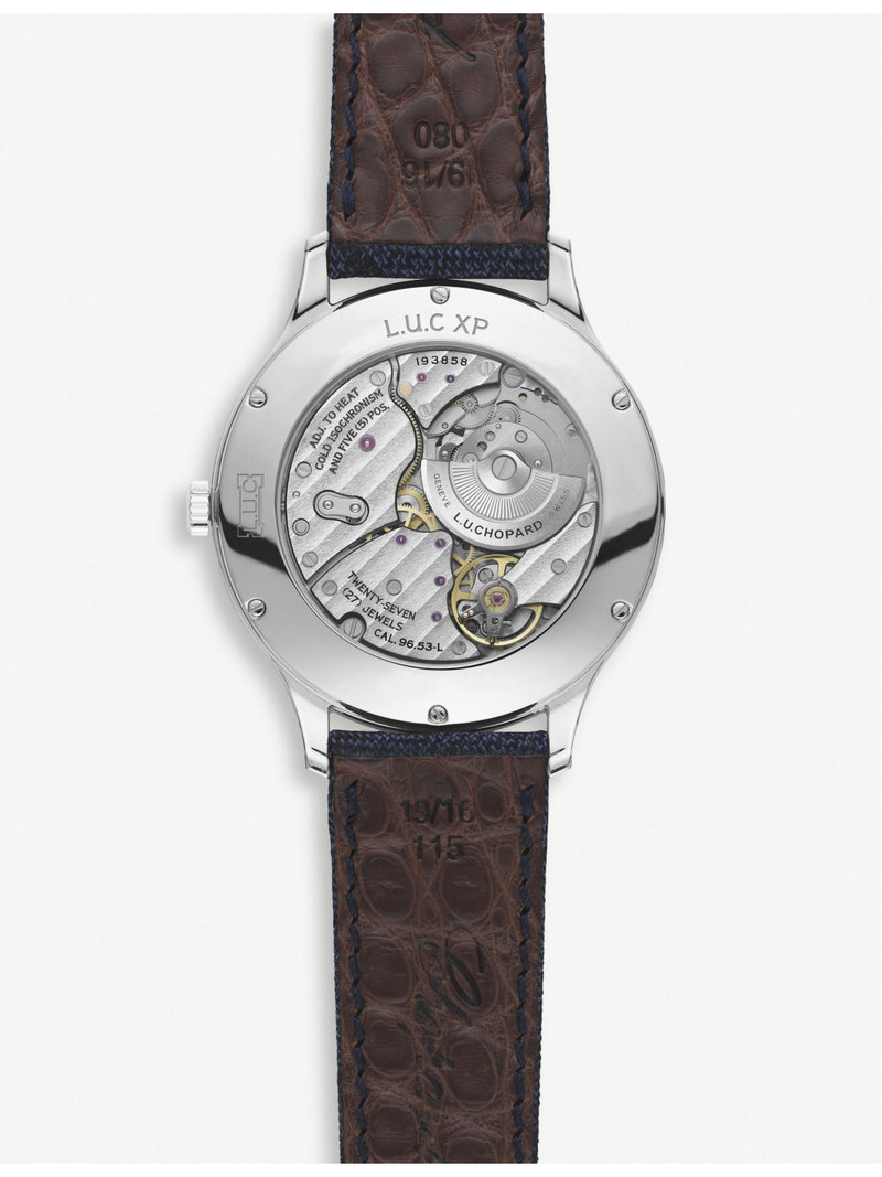Chopard 168592-3002 L.U.C XPS stainless steel and leather watch outlook