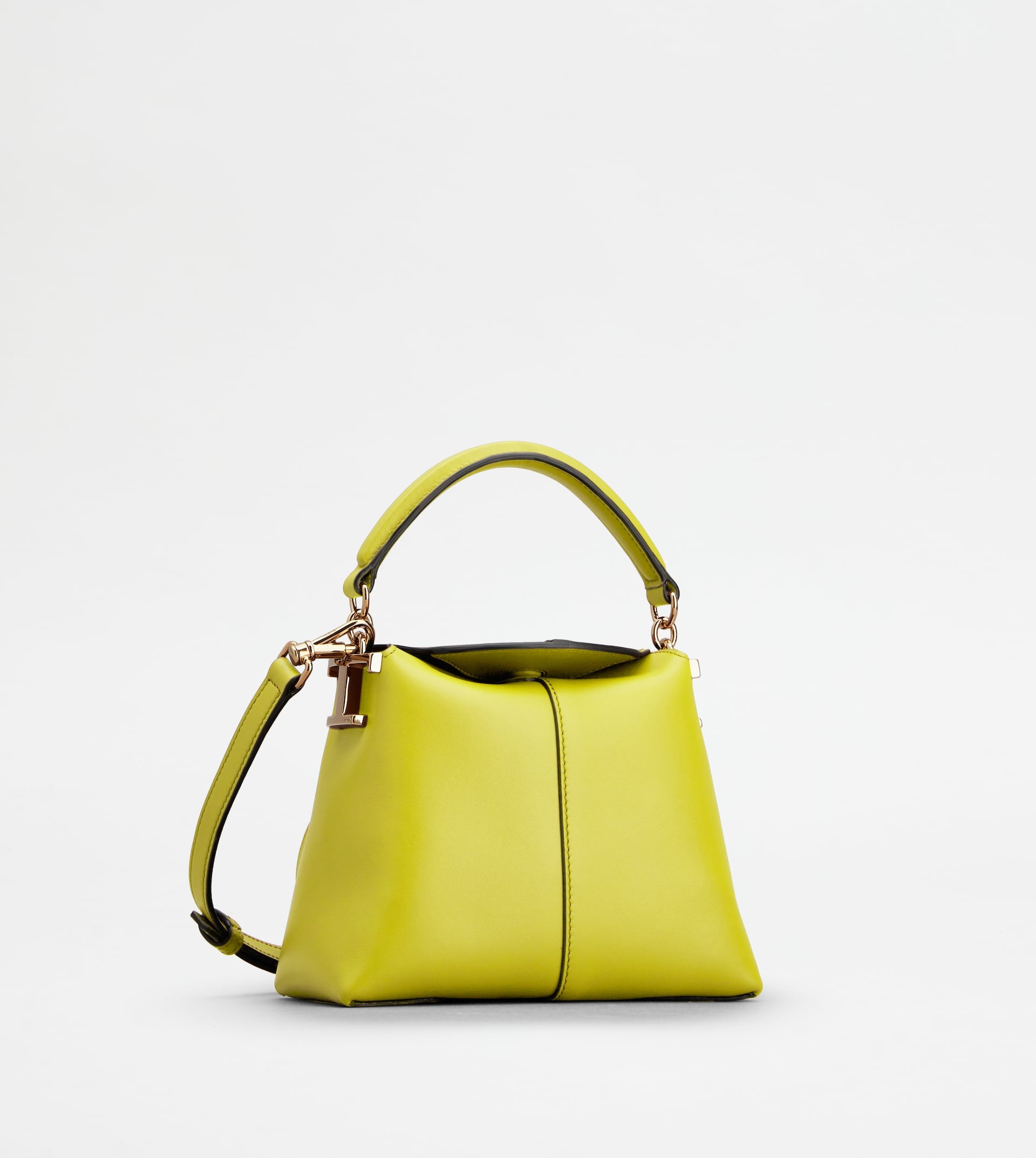 TOD'S T CASE TOTE MESSENGER BAG IN LEATHER MICRO - YELLOW - 5
