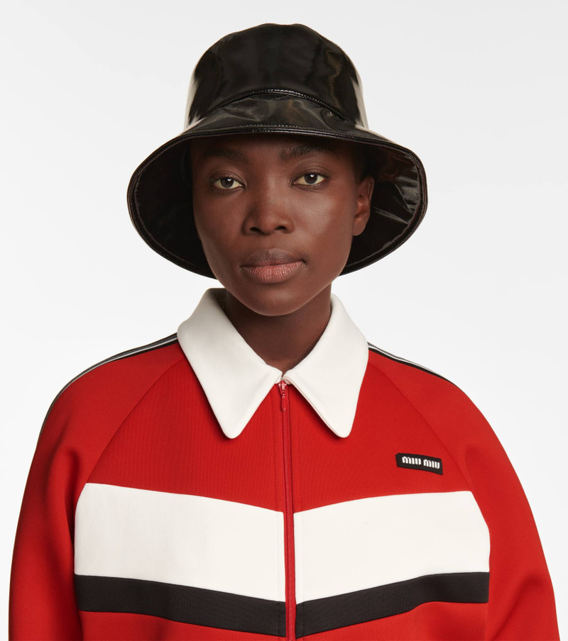 Miu Miu Faux patent leather bucket hat outlook