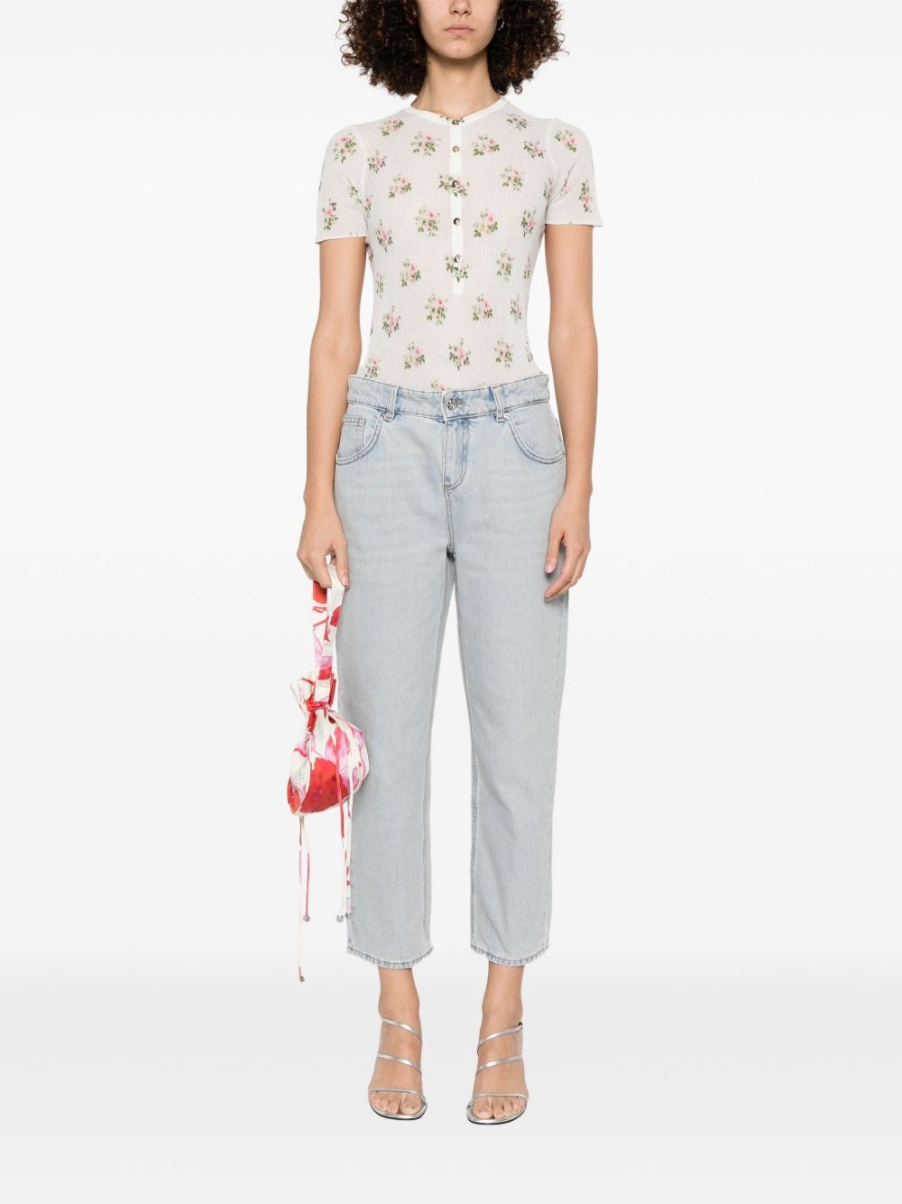 floral-print T-shirt - 2
