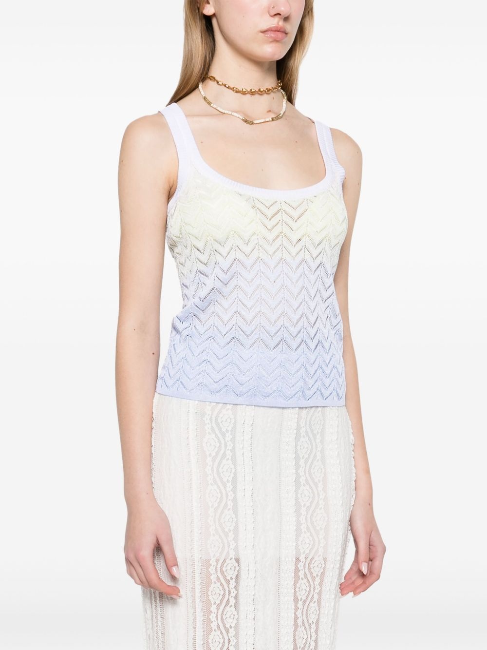 chevron-pattern tank top - 3