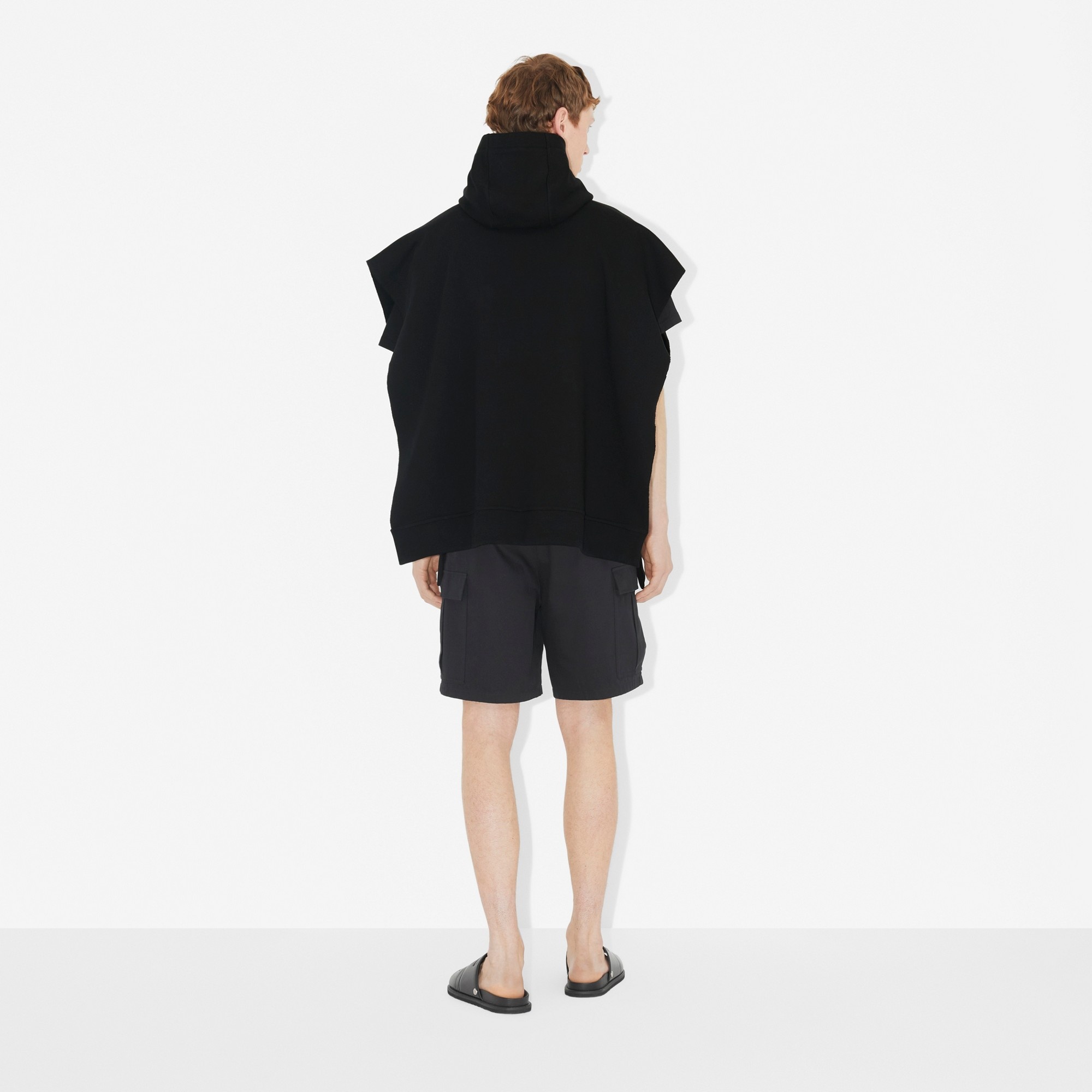 College Graphic Cotton Hooded Poncho - 4