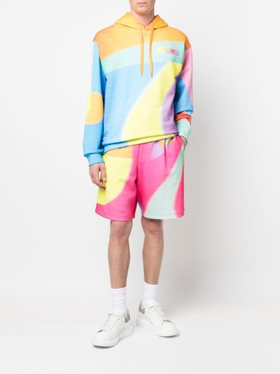 Moschino rainbow-print track shorts outlook