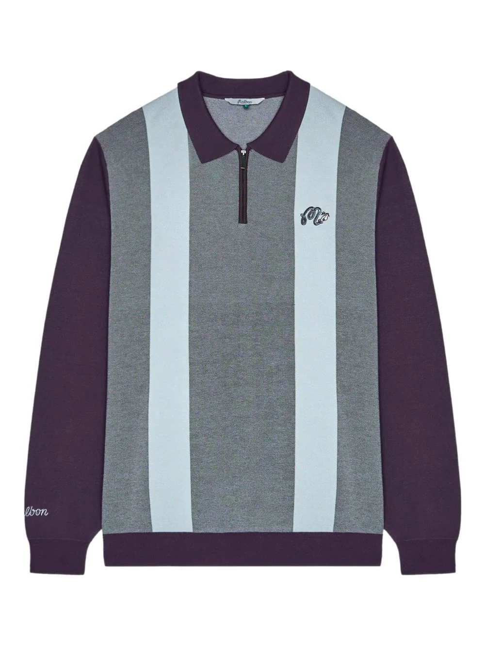 zip striped sweater - 1